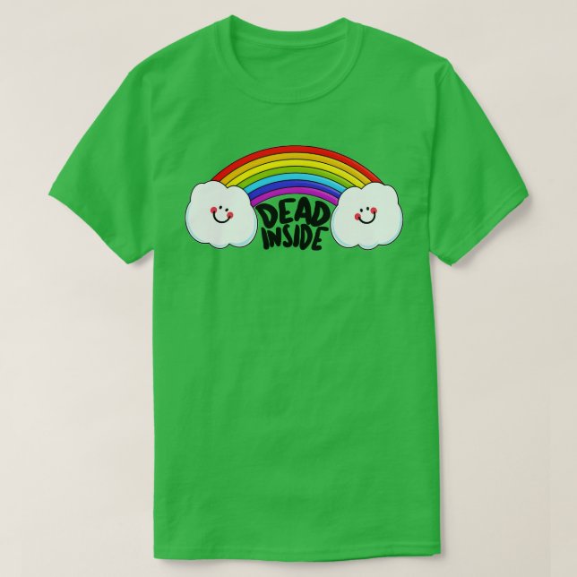Dead Inside Nihilist 80er Rainbow Graphic Design T-Shirt (Design vorne)