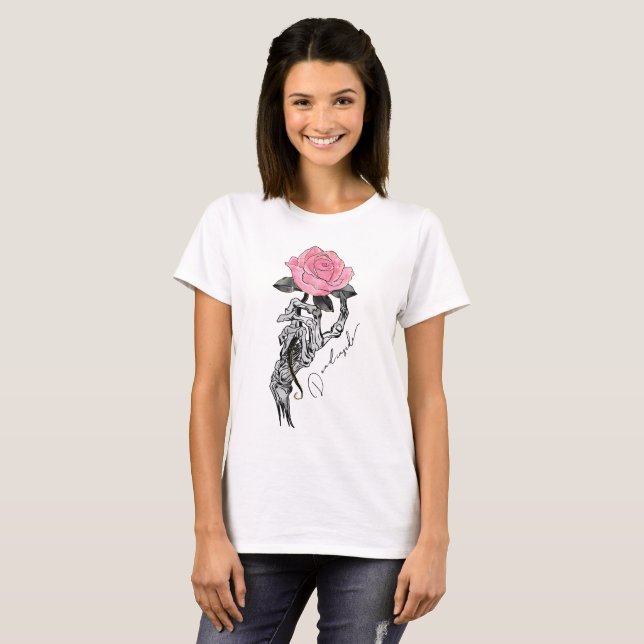 Dead Inside Skeleton Rose T-Shirt (Vorne ganz)