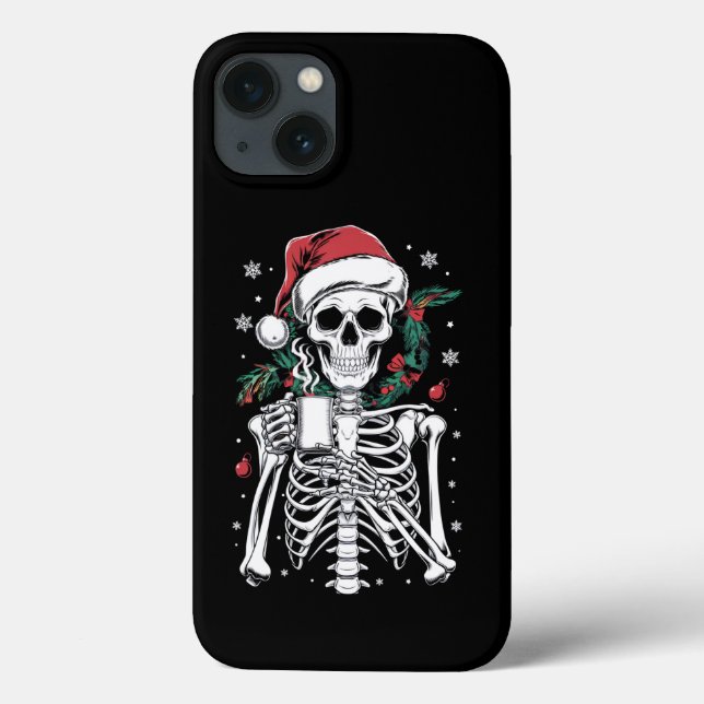 Dead Inside Skeleton Weihnachtskaffee Lover Gesche Case-Mate iPhone Hülle (Rückseite)