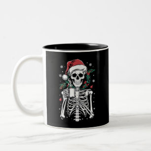 Dead Inside Skeleton Weihnachtskaffee Lover Gesche Zweifarbige Tasse