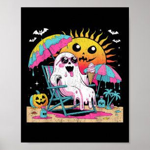 Dead Inside Tan Outdoor Funny Ghost Beach Art Poster