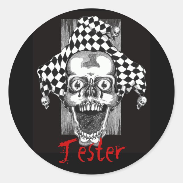 Dead Jester Sticker. Runder Aufkleber (Vorderseite)
