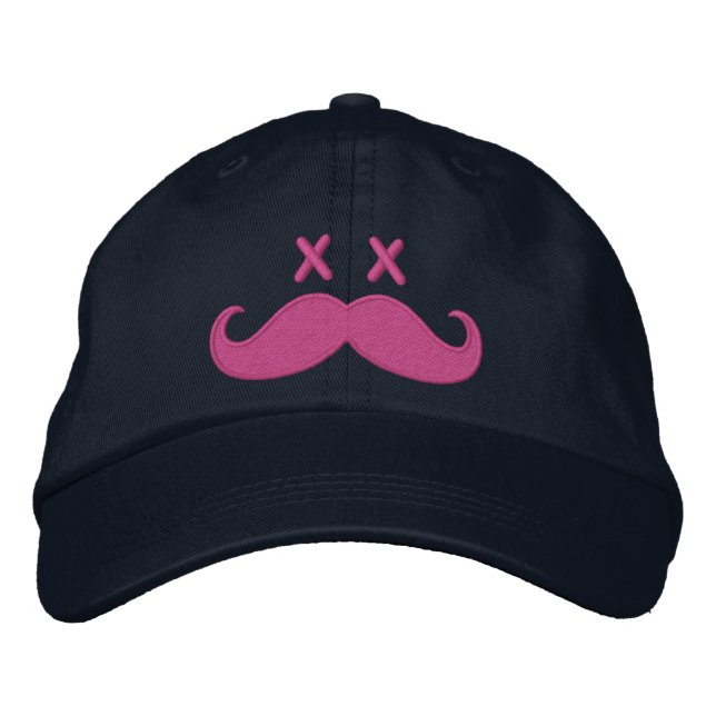 Dead Mustache PINK Bestickte Kappe (Vorderseite)
