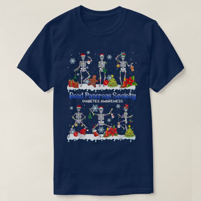Dead Pankreas Diabetes Awareness tanzen Skelett  T-Shirt (Design vorne)