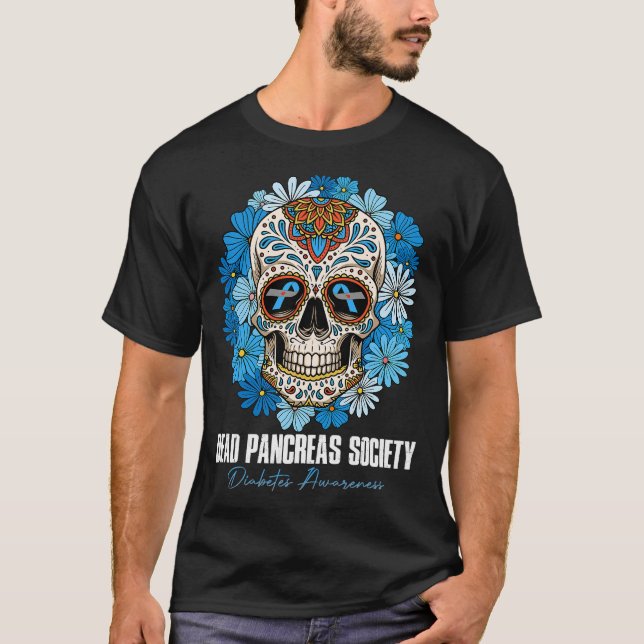 Dead Pankreas Society Diabetes Awareness Floral Su T-Shirt (Vorderseite)