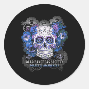 Dead Pankreas Society Sugal Skull Diabetes Awarene Runder Aufkleber