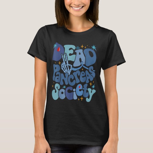 Dead Pankreas Society Typ 1 Diabetes Awareness T1 T-Shirt (Vorderseite)