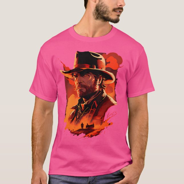 Dead Red Dead John Marston Gaming T-Shirt (Vorderseite)