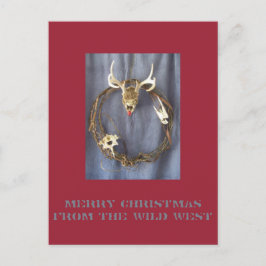 Dead Rudolph Wild West Christmas Postcard Feiertagspostkarte