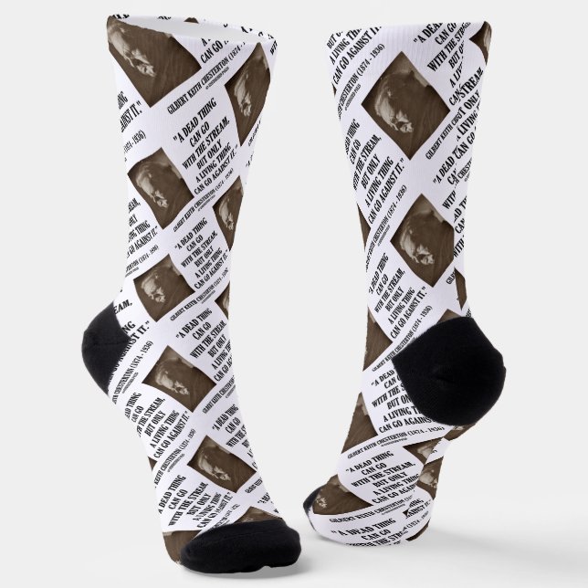 Dead Thing With Stream Living Thing Chesterton Q Socken (Gewinkelt)