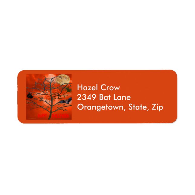 Dead Tree Orange Beängstigend Sky Address Labels (Vorne)