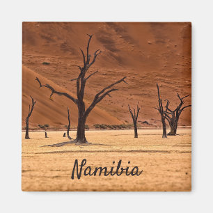 Dead Vlei Namibia Landschaft Foto mit Text Magnet
