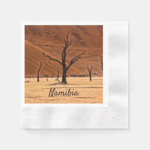 Dead Vlei Namibia Landschaft Foto mit Text Serviette