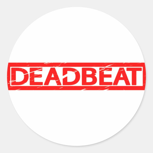 Deadbeat-Briefmarke Runder Aufkleber (Vorderseite)