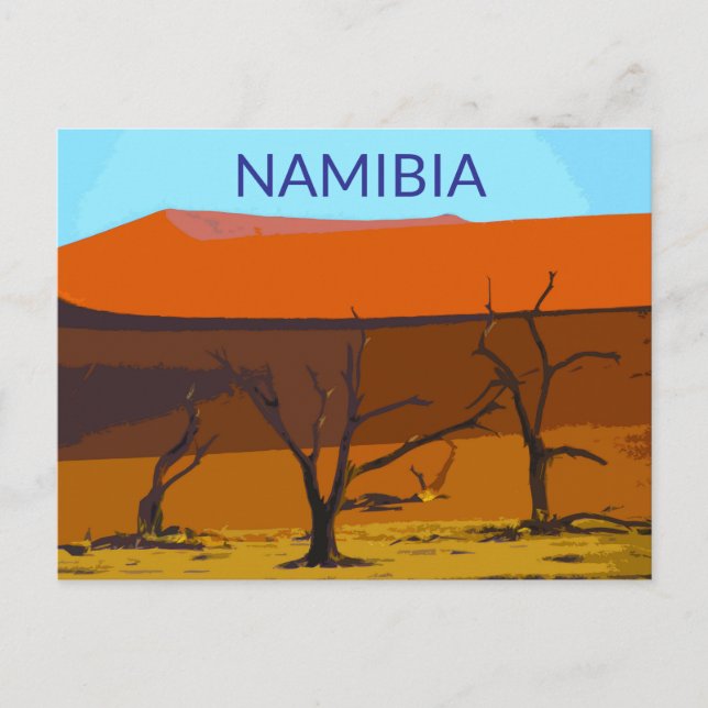 Deadlei Namibia Vintage Art Postkarte (Vorderseite)