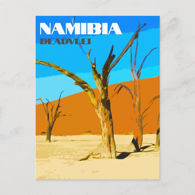 Deadlei Namibia Vintage Art Postkarte (Vorderseite)