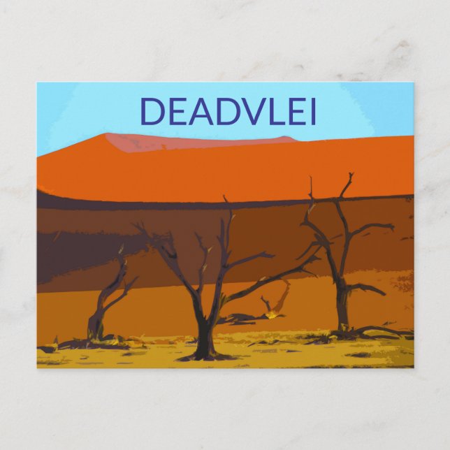Deadlei Namibia Vintage Art Postkarte (Vorderseite)