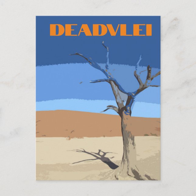 Deadlei Namibia Vintage Art Postkarte (Vorderseite)