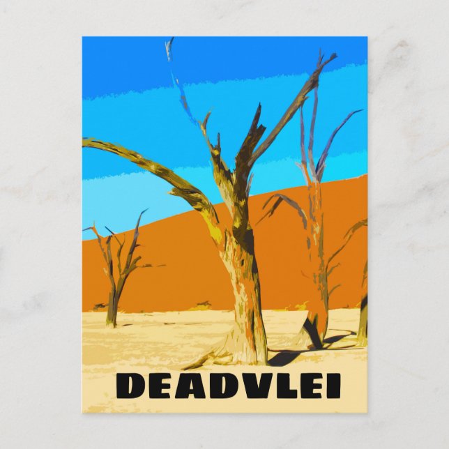 Deadlei Namibia Vintage Art Postkarte (Vorderseite)