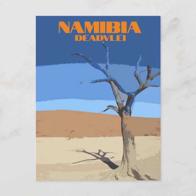 Deadlei Namibia Vintage Art Postkarte (Vorderseite)