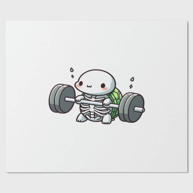 Deadlift Cute Turtle Classic T-Shirt Geschenkpapier (Flach)
