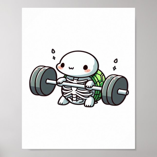 Deadlift Cute Turtle Classic T-Shirt Poster (Vorne)