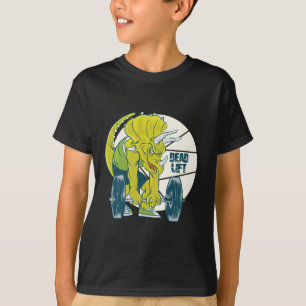 Deadlift Dinosaur - Triceratop Weight Lifting T-Shirt