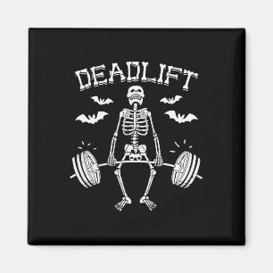 Deadlift Funny Halloween Sprichwort Skeleton Rbell Magnet