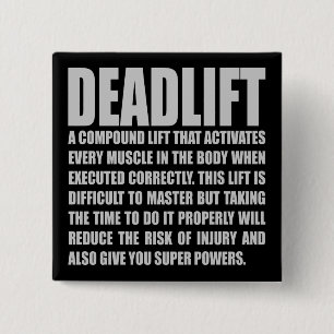 Deadlift - Funny Workout Motivierend Button