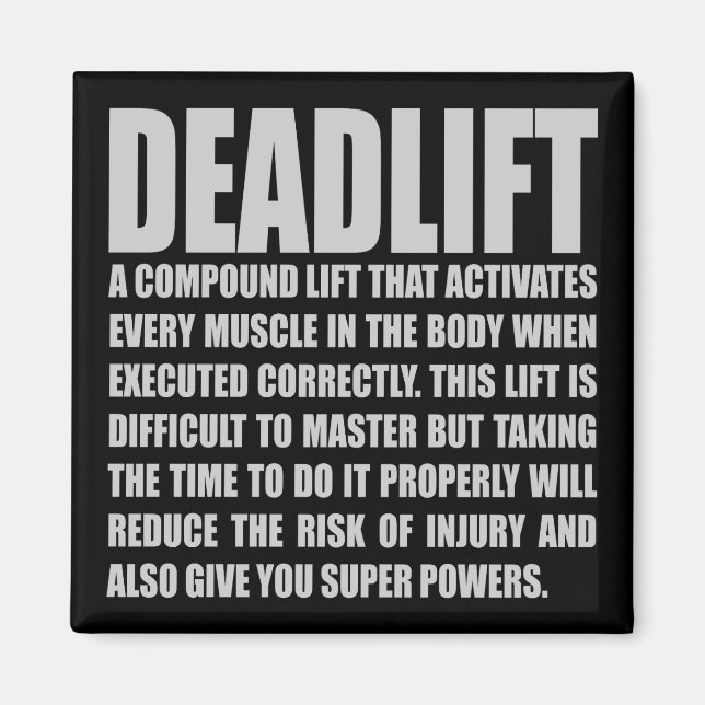Deadlift - Funny Workout Motivierend Magnet (Vorne)
