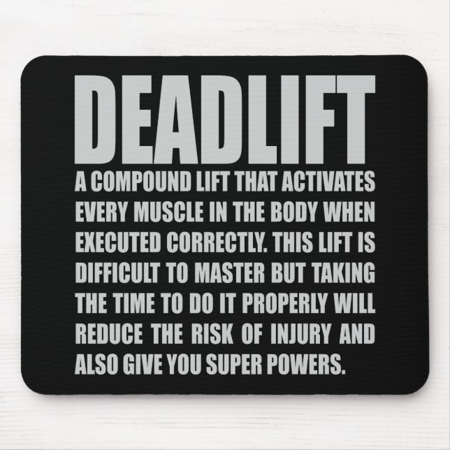 Deadlift - Funny Workout Motivierend Mousepad (Vorne)