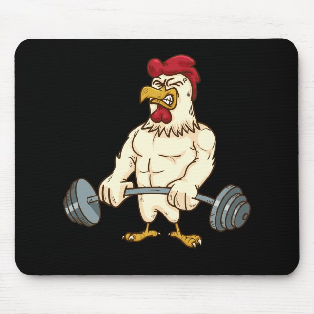 Deadlift Gym Chicken Fitness Bodybuilding Mousepad (Vorne)