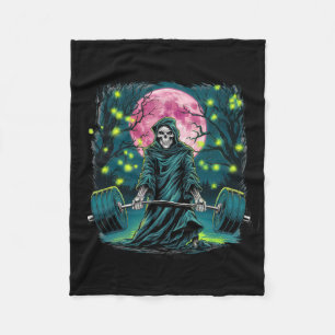 Deadlift Skeleton Geschenk Fitness Goth Tarot Card Fleecedecke