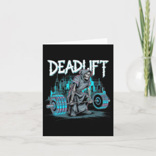 Deadlift Skeleton Geschenk Fitness Goth Tarot Card Karte