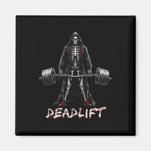 Deadlift Skeleton Halloween Gym Jokes Weightliftin Magnet