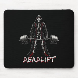 Deadlift Skeleton Halloween Gym Jokes Weightliftin Mousepad