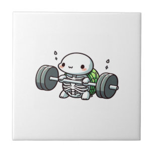 Deadlift Süße Schildkröte Klassisches T-Shirt Fliese