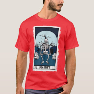 Deadlift Tarot Card Funny Skelett Fitness Angelo D T-Shirt