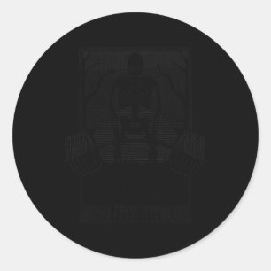 Deadlifts Weightlifter Skelett Halloween Gym Arbei Runder Aufkleber