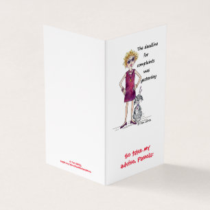 Deadline amüsante Kommentar Rote Aquarell Lady