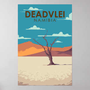 Deadvlei Namibia Reise Vintage Kunst Poster
