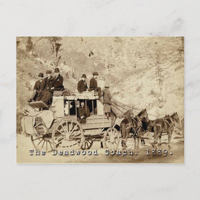 Deadwood Coach Foto 1889 Postkarte (Vorderseite)