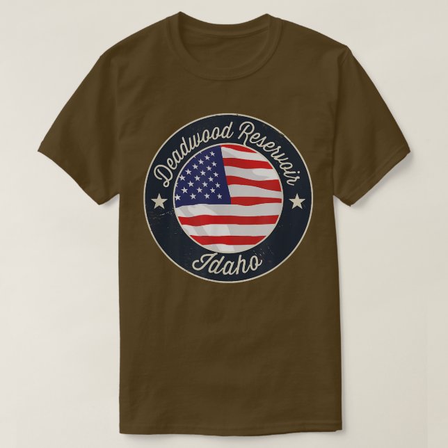 Deadwood Reservoir - Patriotic Idaho Souvenir T-Sh T-Shirt (Design vorne)