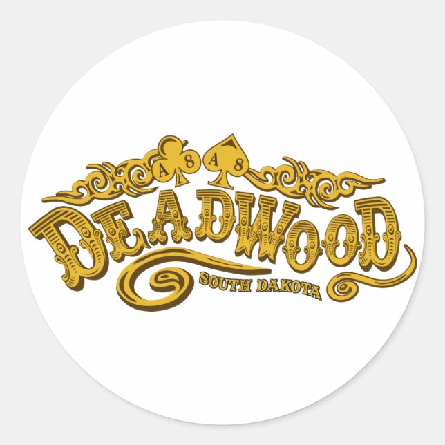 Deadwood Saloon Runder Aufkleber (Vorderseite)