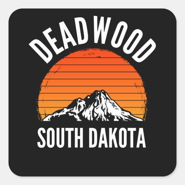 Deadwood South Dakota Quadratischer Aufkleber (Vorderseite)