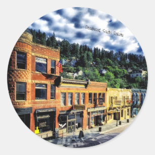 Deadwood, South Dakota Runder Aufkleber