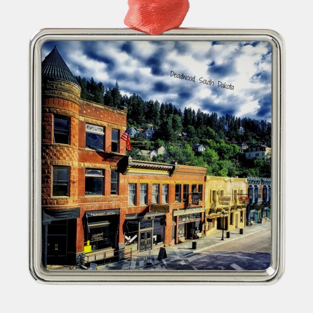 Deadwood, South Dakota Silbernes Ornament (Vorne)
