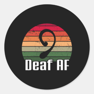 Deaf Af Sign Language Deaf Awareness Runder Aufkleber