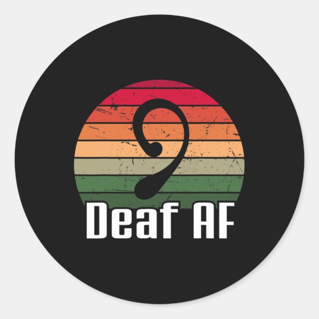Deaf Af Sign Language Deaf Awareness Runder Aufkleber (Vorderseite)