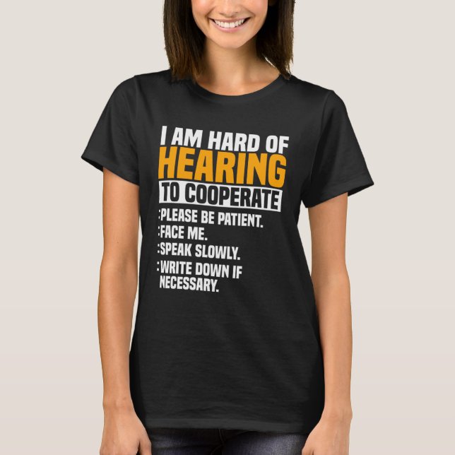 Deaf Awareness Hearing Aid Implant ASL Cooperate P T-Shirt (Vorderseite)